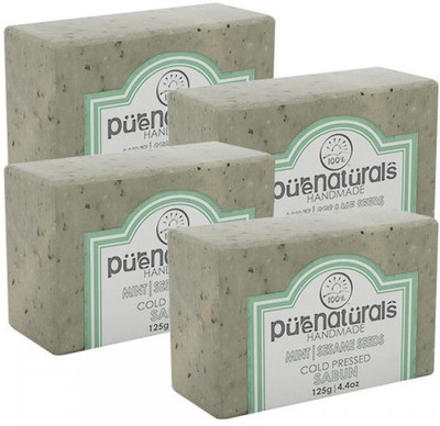 

Pure Naturals Hand Made Soap Mint | Sesame Seeds-Set of 4(500 g, Pack of 4)