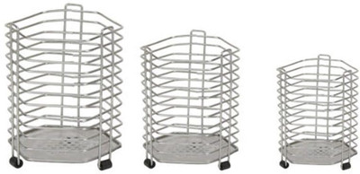 

Jubilant Lifestyle Set Of 03 Steel Utensil Holder Stand Spoon Rack