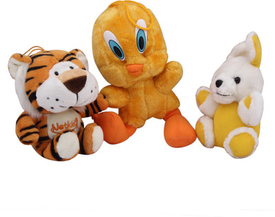 Galaxy World Tiger, Rabbit And Tweety 18 cm Multicolor Galaxy World Animals Soft Toys