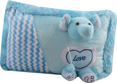 

Joymart Stuffed Soft Toy Elephant Pillow - 26 cm(Blue)
