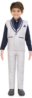 

Jeet Indo Western Self Design Boys Suit, Grey
