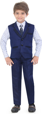 

Jeet Boys Shirt, Waistcoat and Pant Set(Blue Pack of 1