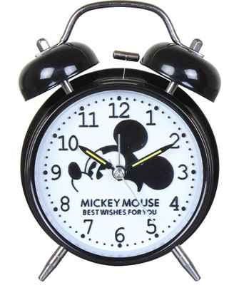 

Crazen Analog Twin Bell Alarm Clock With LED Backlight Black Clock