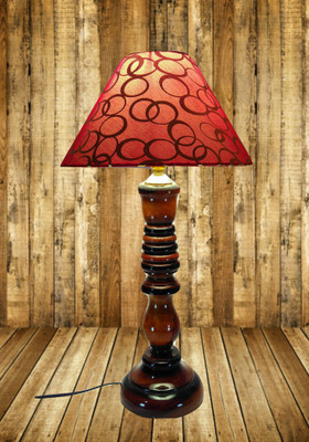 

Woodly Golden Rings Table Lamp(45 cm, Red, Gold)