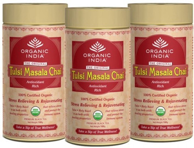 

Organic India Tulsi Chai Masala - 100g Tin - Set of 3 Infusion Tea Bag(100 g)