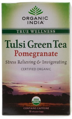 

Organic India Tulsi Green Tea Pomegranate - 18 Tea Bags- Set of 3 Infusion Tea Bag(18 g)