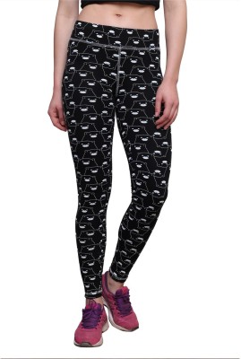 FINESSE Printed Women White, Black Tights