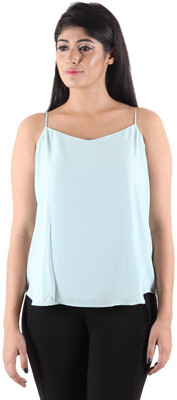 KOTTY Party Sleeveless Solid Women Blue Top