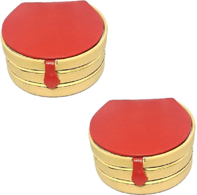 

Addyz Combo Pack Of 2 Pieces Round Bangle small Box Travel Case jewellery Vanity Box(Brown)