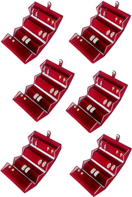 

Addyz Pack of 6 Earring Box Jewellery Vanity Box(Maroon)