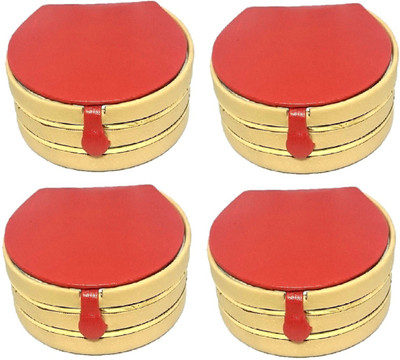 

Addyz Combo Pack Of 4 Pieces Round Bangle small Box Travel Case jewellery Vanity Box(Brown)