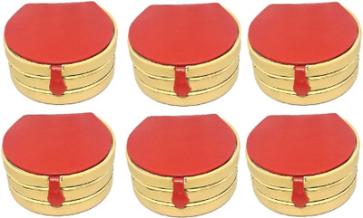 

Addyz Combo Pack Of 6 Pieces Round Bangle small Box Travel Case jewellery Vanity Box(Brown)