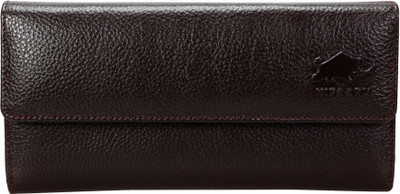 

Kifaaru Women Brown Genuine Leather Wallet(11 Card Slots), Coffee brown