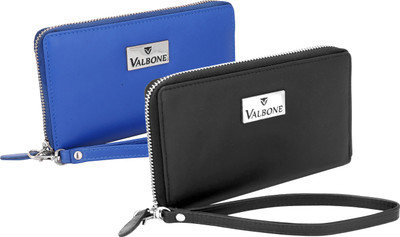 

Valbone Women Casual Multicolor Genuine Leather Wallet(4 Card Slots), Blue black