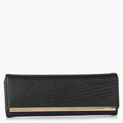 

Addons Women Black Artificial Leather Wallet(8 Card Slots)