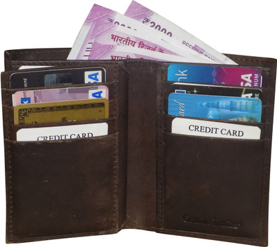 

Style 98 Men Brown Genuine Leather Money Clip(12 Card Slots)
