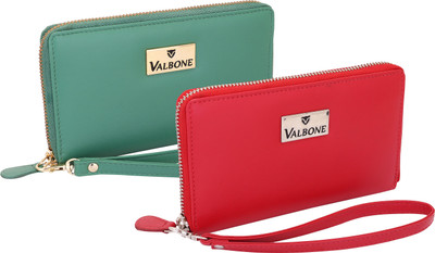 

Valbone Women Multicolor Genuine Leather Wallet(3 Card Slots), Green red