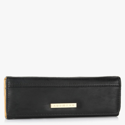 

Addons Women Black Artificial Leather Wallet(8 Card Slots)