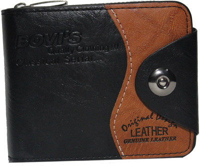 

Bovis Men Black, Brown Genuine Leather Wallet(13 Card Slots)