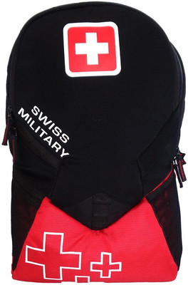 

Swiss Military Polyester 21 L Backpack(Black, Red)
