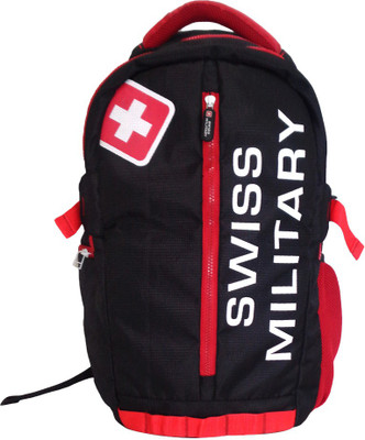 

Swiss Military Polyester 25 L Backpack(Black), Black;red