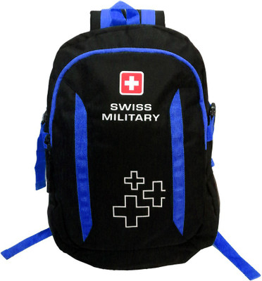 

Swiss Military Polyester 23 L Backpack(Black, Blue)