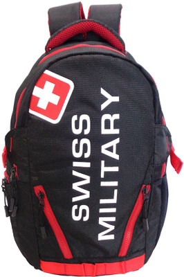 

Swiss Military Polyester 24 L Backpack(Multicolor), Black;red