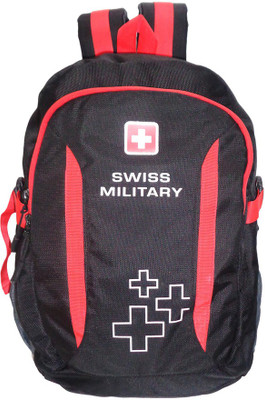 

Swiss Military Polyester 23 L Backpack(Black), Black;red