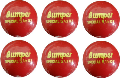 

Flash Bumper pvc hard Cricket Leather Ball(Pack of 6, Red), Red;gold