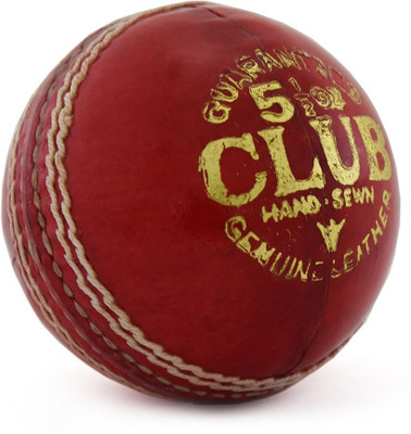

JK JK Club Red Cricket Leather Ball(Pack of 1, Red), Red;white