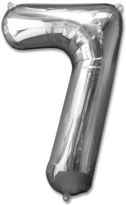 

ROCK THE PARTY Solid SILVER 7 Balloon(Silver, Pack of 1)