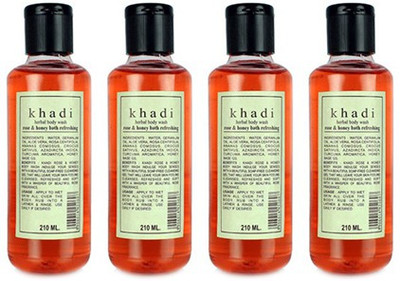 

Khadi Natural Rose & Honey Body Wash- Set of 4(840 ml)