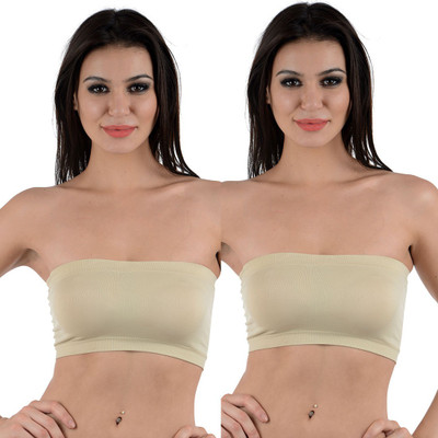 TIMI Tube Bra Women Tube Lightly Padded Bra(Beige)