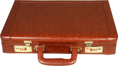

Leatherworld Sleek PU Leather Medium Briefcase - For Men & Women(Tan)