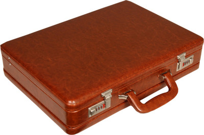 

Leather World Sleek PU Leather Large Briefcase - For Men & Women(Tan)