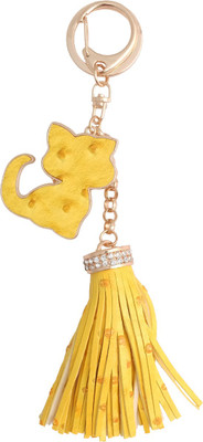 

Super Drool Yellow Kitty And Fringes Locking Locking Key Chain(Yellow)
