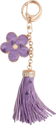 

Super Drool Purple Flower And Fringes Locking Locking Key Chain(Purple)