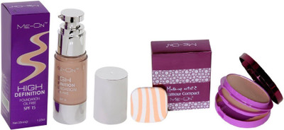 Meon HD Foundation & Glamour Compact Combo(Set of 2)
