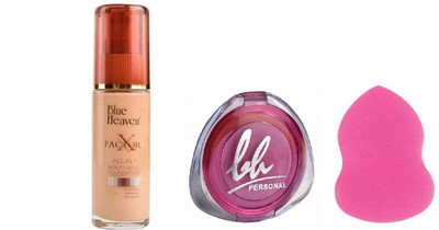 

Blue Heaven x factor foundation,personal compact with brush(Set of)
