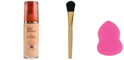 

Blue Heaven x factor foundation with brush and beauty blender(Set of)