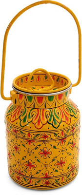 

Kaushalam Kaushalam Hand Rajasthani Yellow Painted Container - 1 L Aluminium Grocery Container(Yellow)