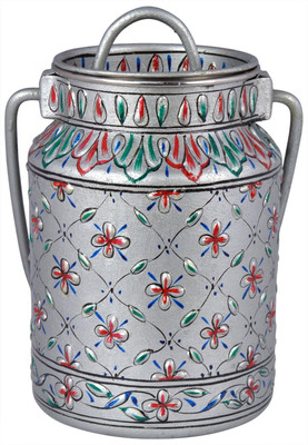 

Kaushalam Kaushalam Hand Rajasthani Nice Blue Painted Container - 1 L Aluminium Grocery Container(Blue)