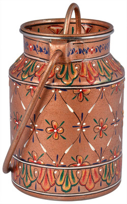 

Kaushalam Kaushalam Hand Rajasthani Sun Yellow Painted Container - 1 L Aluminium Grocery Container(Yellow)