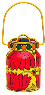 

Kaushalam Kaushalam Hand Rajasthani Lite Yallow Painted Container - 1 L Aluminium Grocery Container(Yellow)