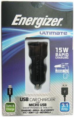 

Energizer Ultimate 15W Rapid Charger With Data Sync Charge Micro USB Cable(Black)