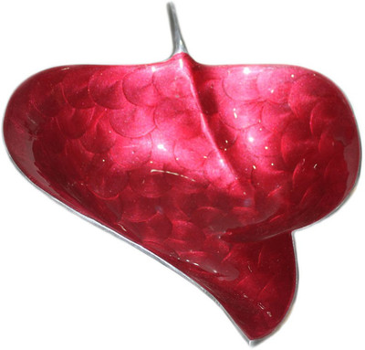 

sarvsiddhi Leaf Shape Designer Deep Platter - Red Aluminium Decorative Platter(Red)
