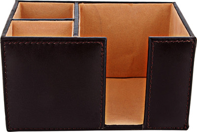 

ZINT 3 Compartments GENUINE LEATHER DESK ORGANISER(Black & Brown)