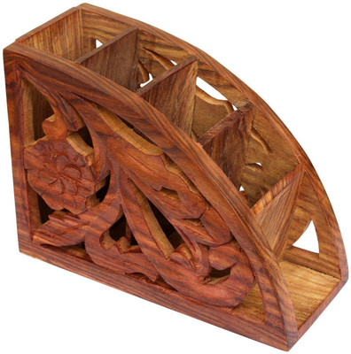 

Desi Karigar 4 Compartments Wooden Remote Stand(Brown)