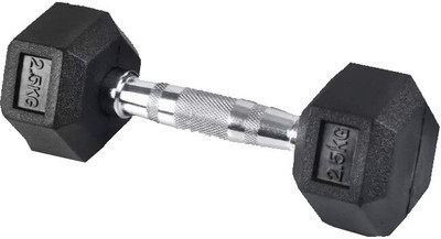 

Arnav Imported Rubber Coated Fixed Weight Hexagon Fixed Weight Dumbbell(2.5 kg), Black