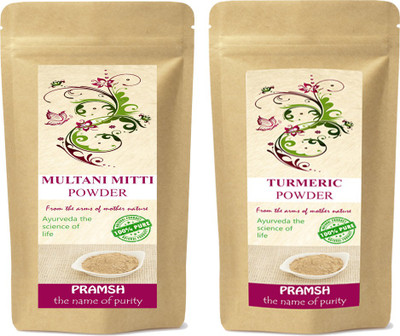

Pramsh Premium Quality Multani Mitti & Turmeric Powder Combo 100gm Each(200 g)